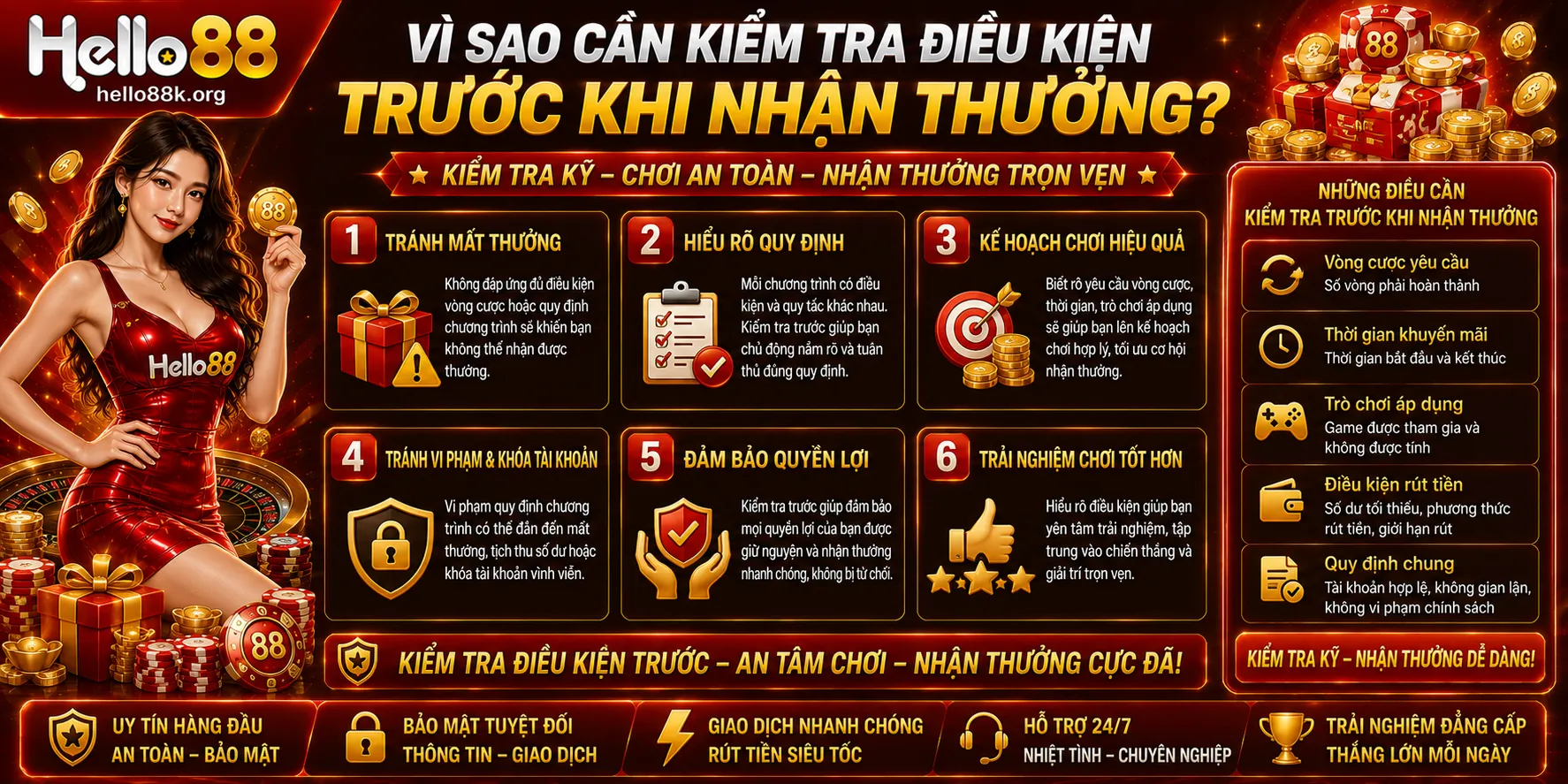 Điều Kiện Khuyến Mãi Hello88: Vòng Cược Và Quy Định Rút 1 Vì sao cần kiểm tra điều kiện trước khi nhận thưởng?