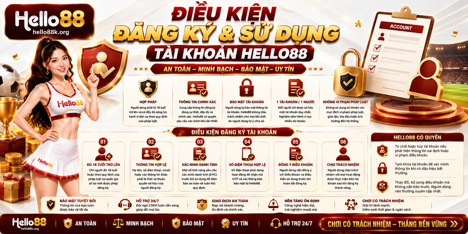 Điều kiện đăng ký và sử dụng tài khoản